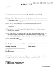 Fill Out a Valid Gift Letter Template