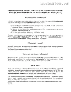 Fill Out a Valid Florida Financial Affidavit Short 12.902(b) Template
