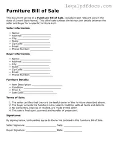 Furniture Bill of Sale Template