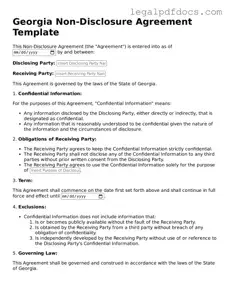 Official  Non-disclosure Agreement Form for Georgia