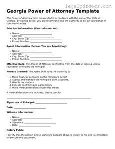 Official  Power of Attorney Form for Georgia
