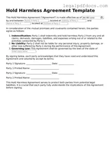 Hold Harmless Agreement Template