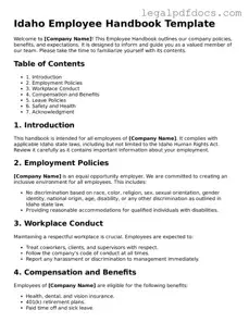 Official  Employee Handbook Form for Idaho