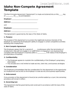 Official  Non-compete Agreement Form for Idaho
