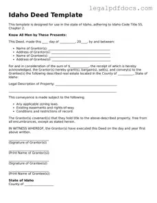 Official  Deed Form for Idaho