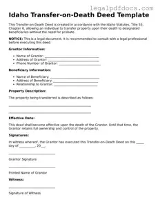 Official  Transfer-on-Death Deed Form for Idaho