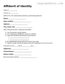 Affidavit of Identity Template