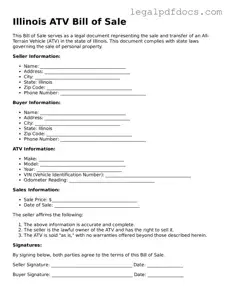 Official  ATV Bill of Sale Form for Illinois