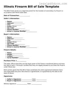 Official  Firearm Bill of Sale Form for Illinois