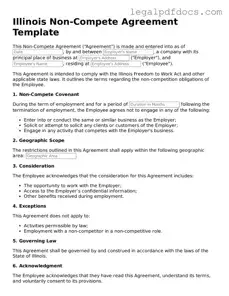 Official  Non-compete Agreement Form for Illinois