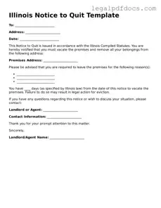 Official  Notice to Quit Form for Illinois