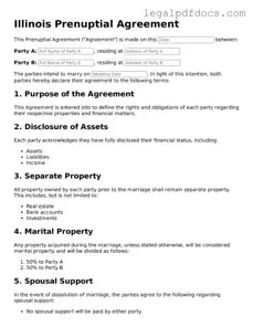 Official  Prenuptial Agreement Form for Illinois
