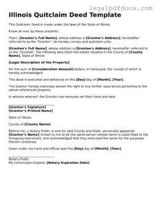 Official  Quitclaim Deed Form for Illinois