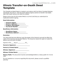 Official  Transfer-on-Death Deed Form for Illinois