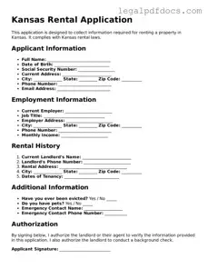 Official  Rental Application Form for Kansas