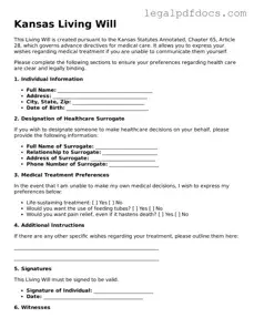 Official  Living Will Form for Kansas