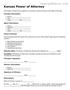 Official  Power of Attorney Form for Kansas