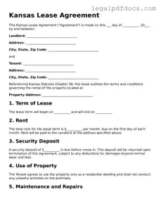 Official  Lease Agreement Form for Kansas