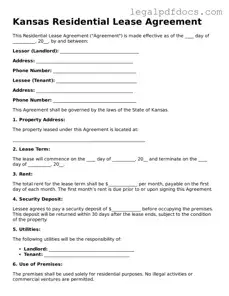 Official  Residential Lease Agreement Form for Kansas