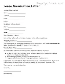 Lease Termination Letter Template