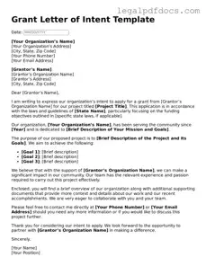 Grant Letter of Intent Template
