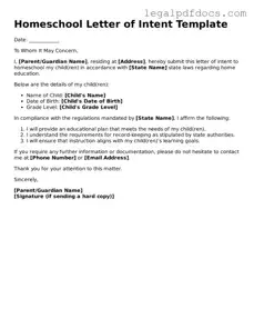 Homeschool Letter of Intent Template