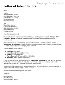 Letter of Intent to Hire Template