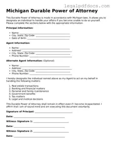Official  Durable Power of Attorney Form for Michigan