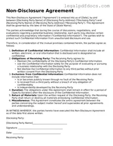 Non-disclosure Agreement Template