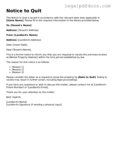 Notice to Quit Template