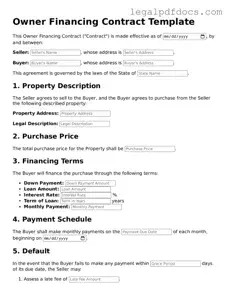 Owner Financing Contract Template