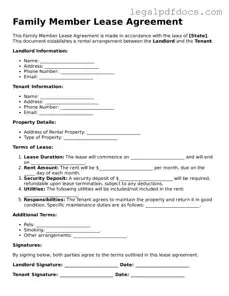 Family Member Lease Agreement Template