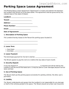 Parking Space Lease Agreement Template