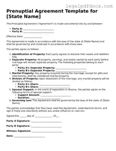 Prenuptial Agreement Template
