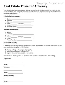 Real Estate Power of Attorney Template