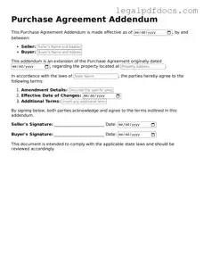 Purchase Agreement Addendum Template