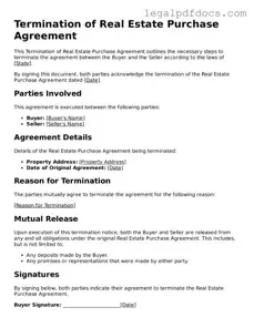 Termination of Real Estate Purchase Agreement Template