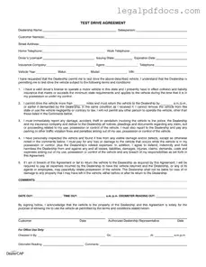 Fill Out a Valid Test Drive Template