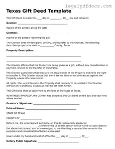 Official  Gift Deed Form for Texas