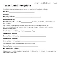Official  Deed Form for Texas