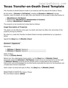 Official  Transfer-on-Death Deed Form for Texas