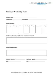 Fill Out a Valid Employee Availability Template