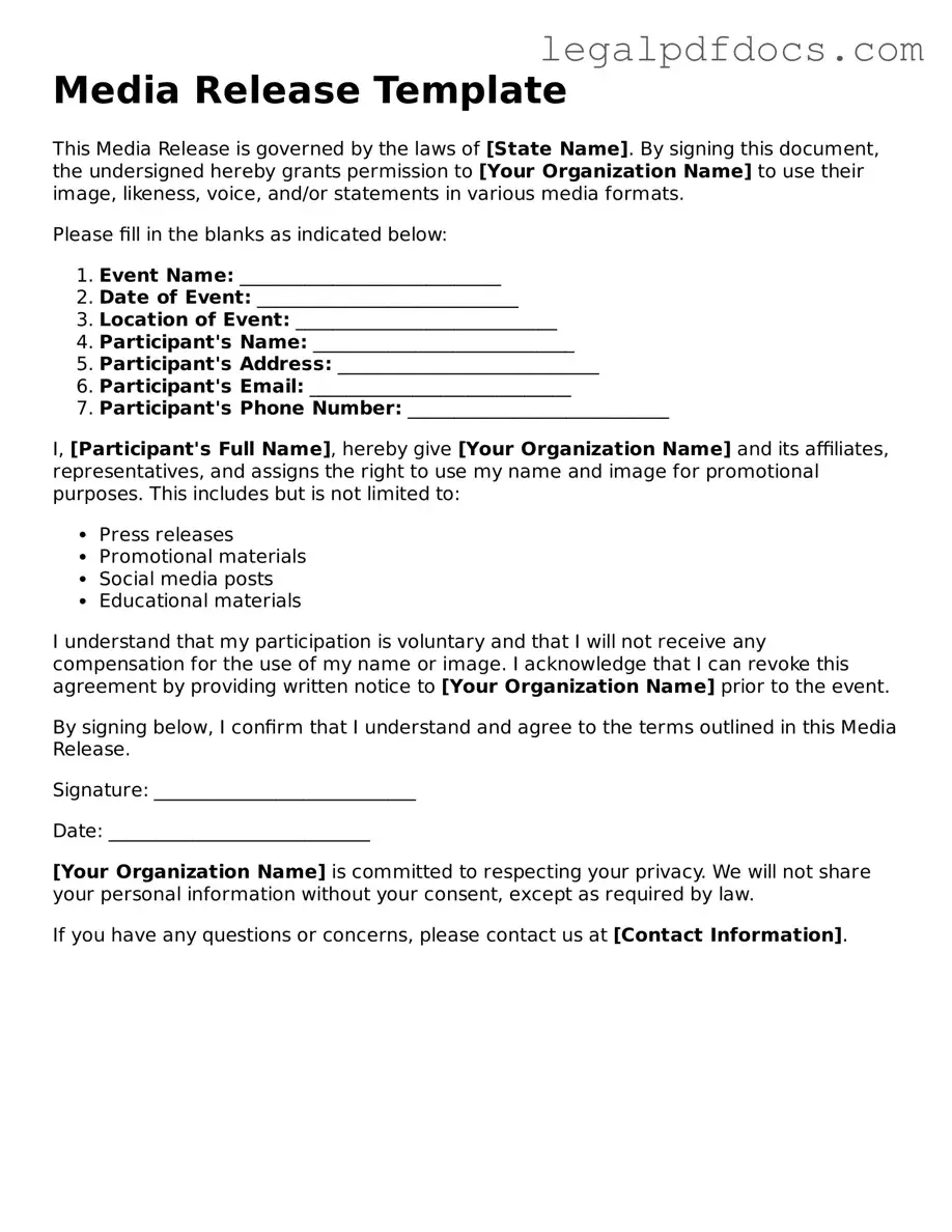 Media Release Template