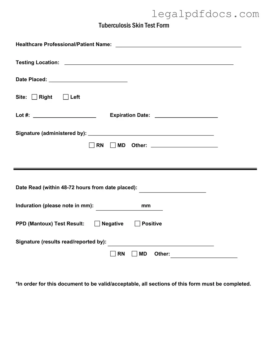 Fill Out a Valid Tb Test Template