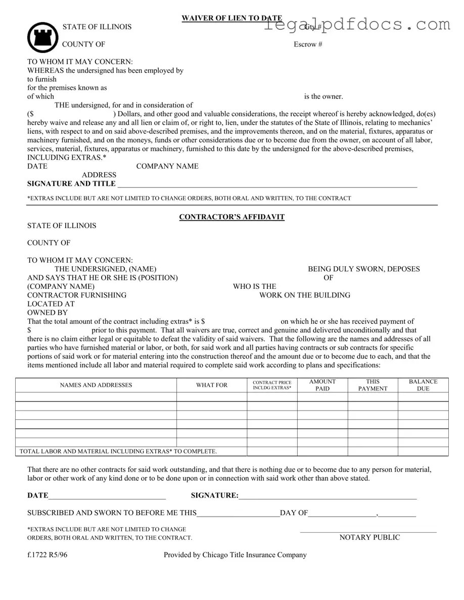 Fill Out a Valid Chicago Title Waiver Format Template