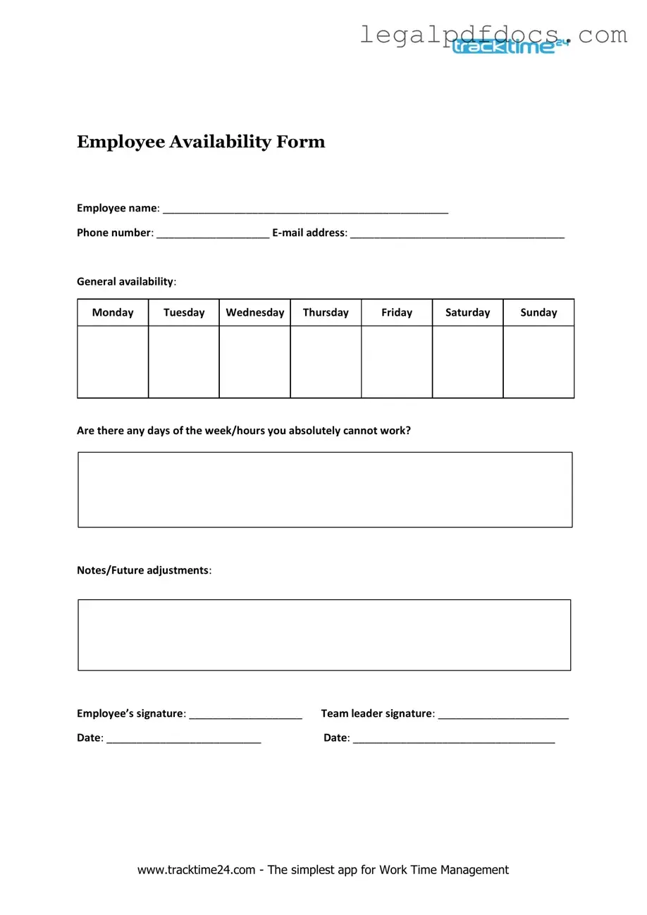 Fill Out a Valid Employee Availability Template